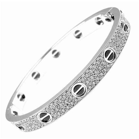 cartier love bracelet diamonds white gold|cartier all diamond bracelet price.